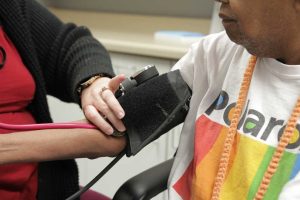 Client BP being taken by Horizon Health staff